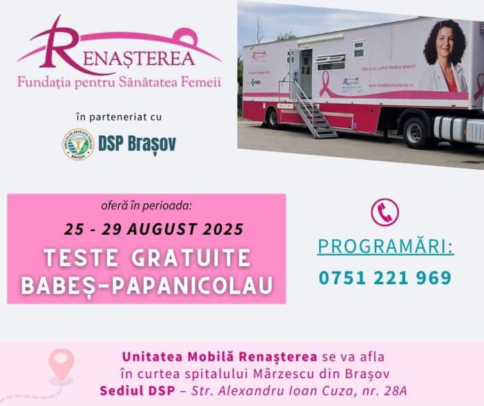 Campanie de prevenție a cancerului de col uterin, teste Babeș-Papanicolau gratuite, la Brașov
