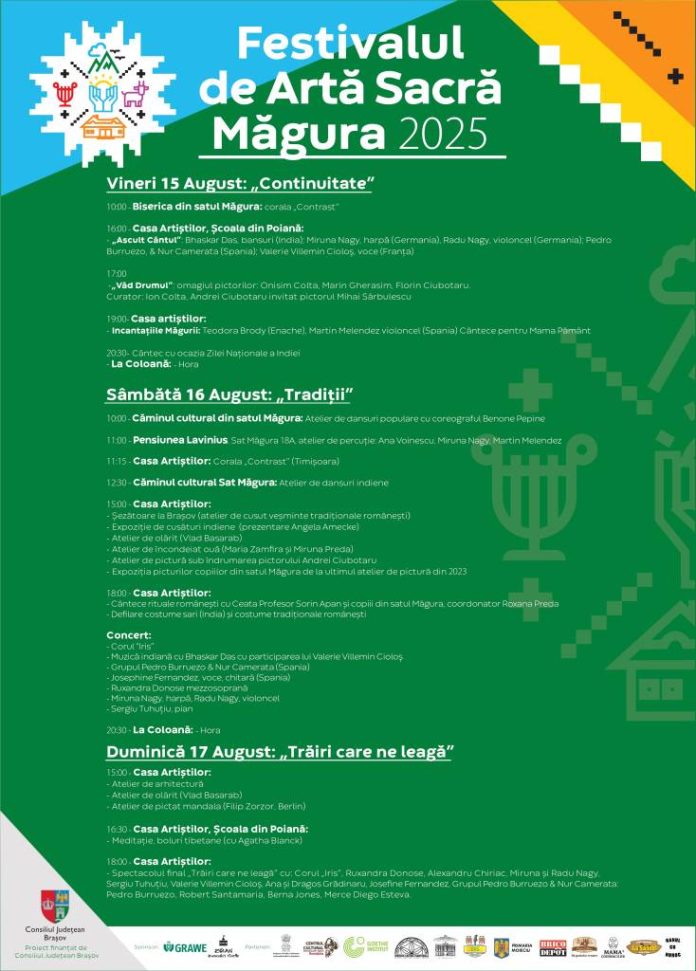 Festivalul de Artă Sacră Măgura, „Trăiri care ne leagă”, în perioada 15-17 august
