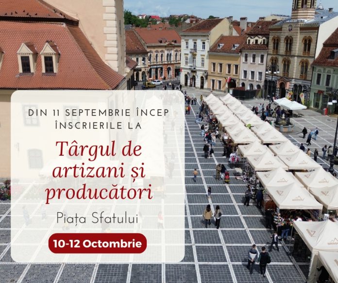 Se fac înscrieri pentru Târgul de Artizani și Producători din Piața Sfatului, care va fi în octombrie