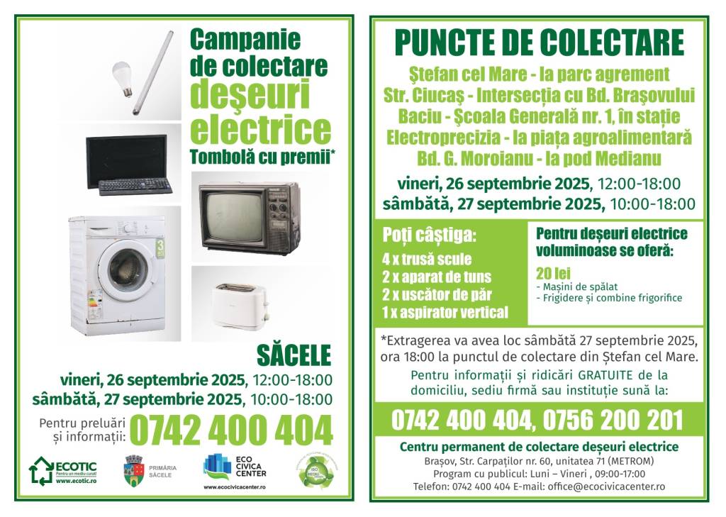 Campanie de colectare deșeuri electrice, în Săcele