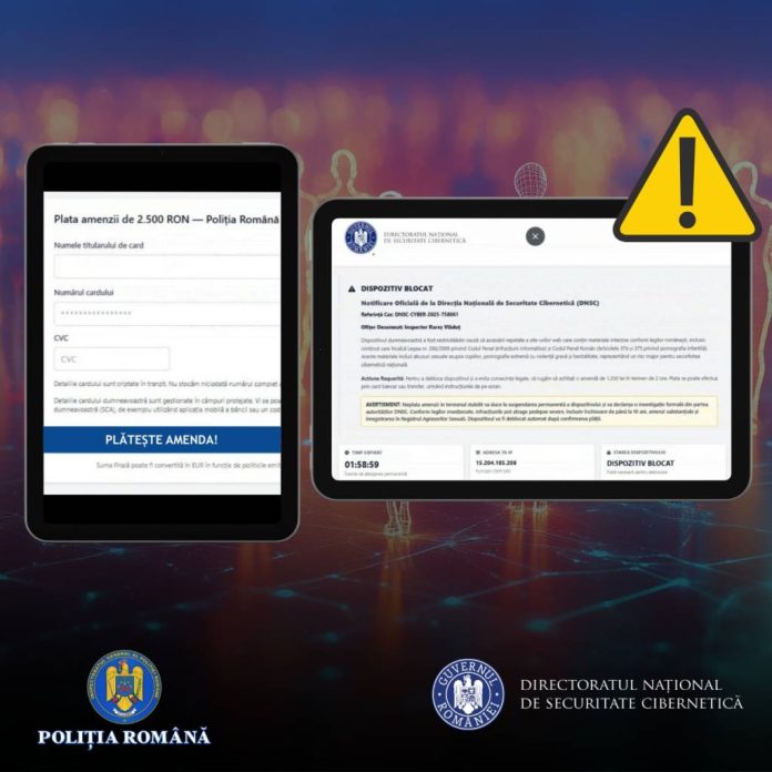 Tentativele de fraudă online care se folosesc de numele Directoratului Național de Securitate Cibernetică și al Poliției Române continuă