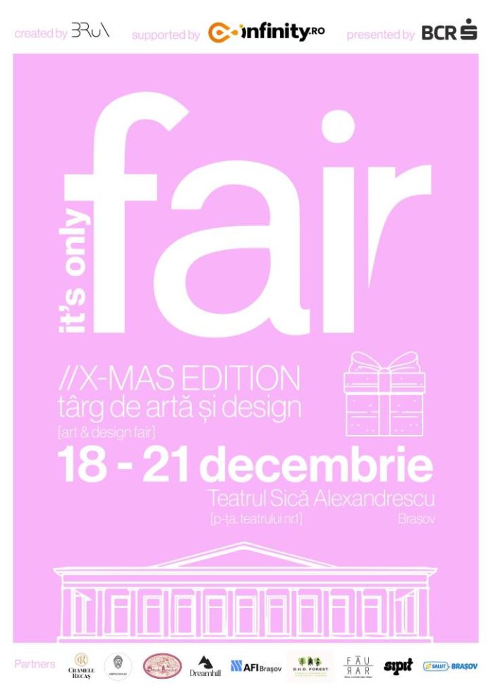 „It’s Only FAIR” X-Mas Edition, târg de artă și design contemporan, la Teatrul „Sică Alexandrescu” din Brașov