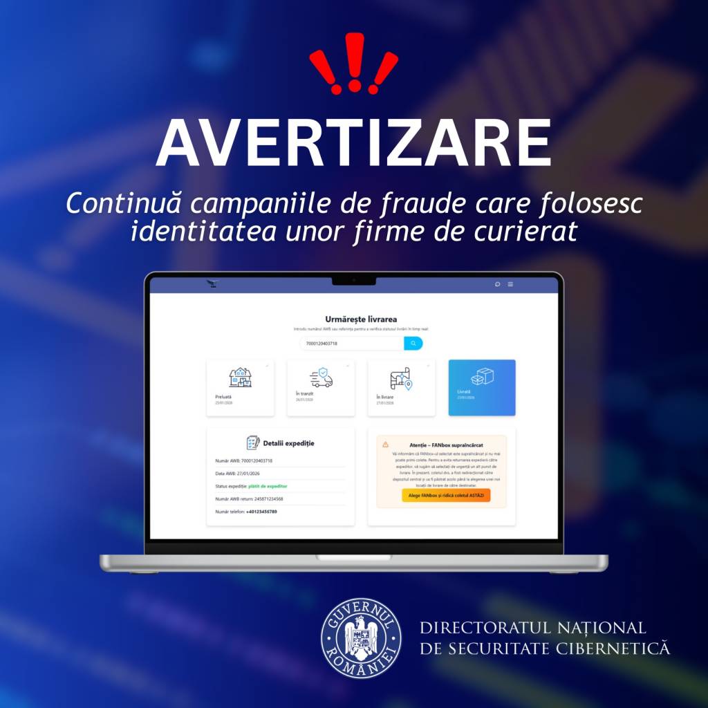 Avertizare: Continuă campaniile de fraude care folosesc identitatea unor firme de curierat