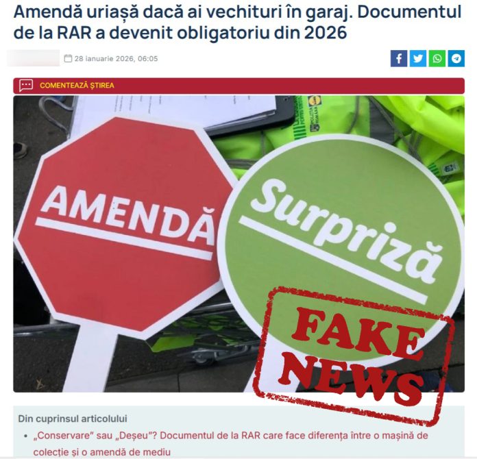 Registrul Auto Român: Atenție la fake news și dezinformări