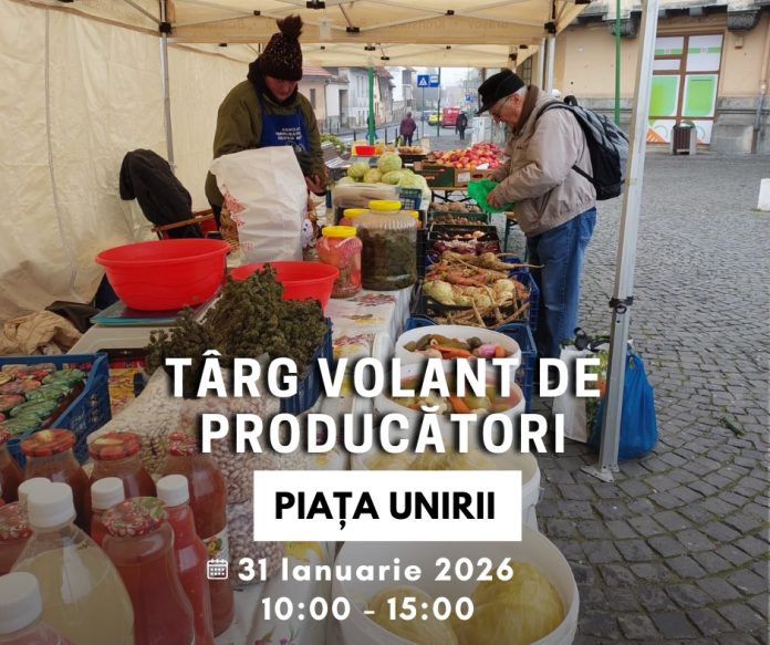 Târg volant de producători, sâmbătă, în Piața Unirii