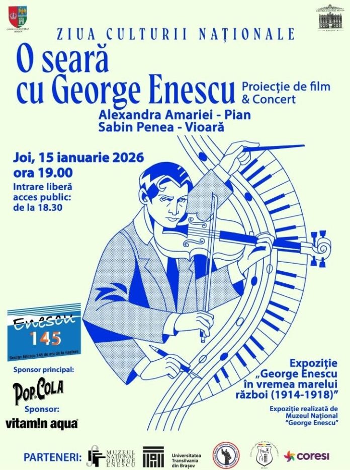 De Ziua Culturii Naționale, „O seară cu George Enescu”, la Centrul Cultural Reduta. Intrarea este liberă