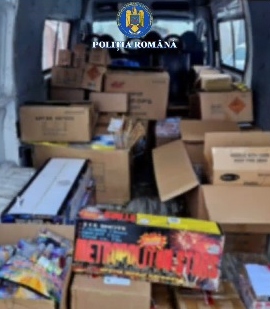 În cadrul planului „Pirotehnic”, peste două tone de articole pirotehnice, confiscate de polițiștii brașoveni