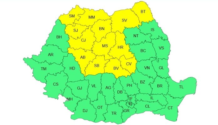 Vreme deosebit de rece, ger noaptea și dimineața, precipitații mixte și polei, intensificări ale vântului, în mai multe zone din țară