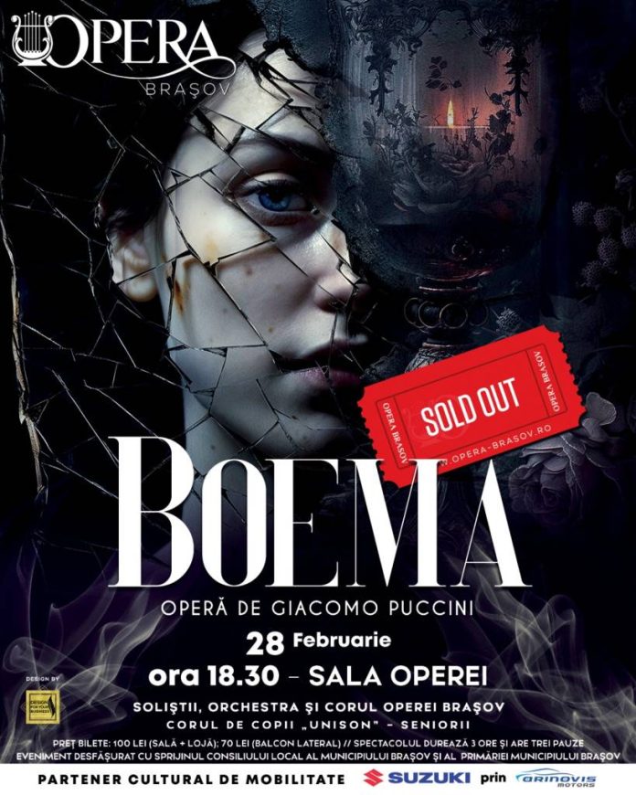 „La Bohème”, de Giacomo Puccini, pe scena Operei Brașov, 130 de ani de la premiera mondială