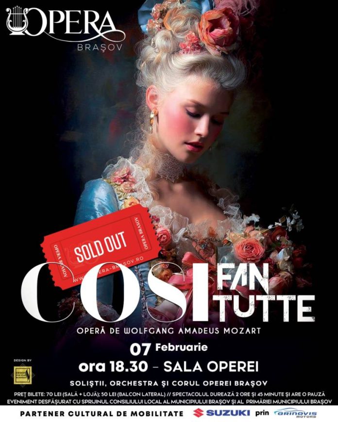„Così Fan Tutte” de W.A. Mozart, pe scena Operei Brașov