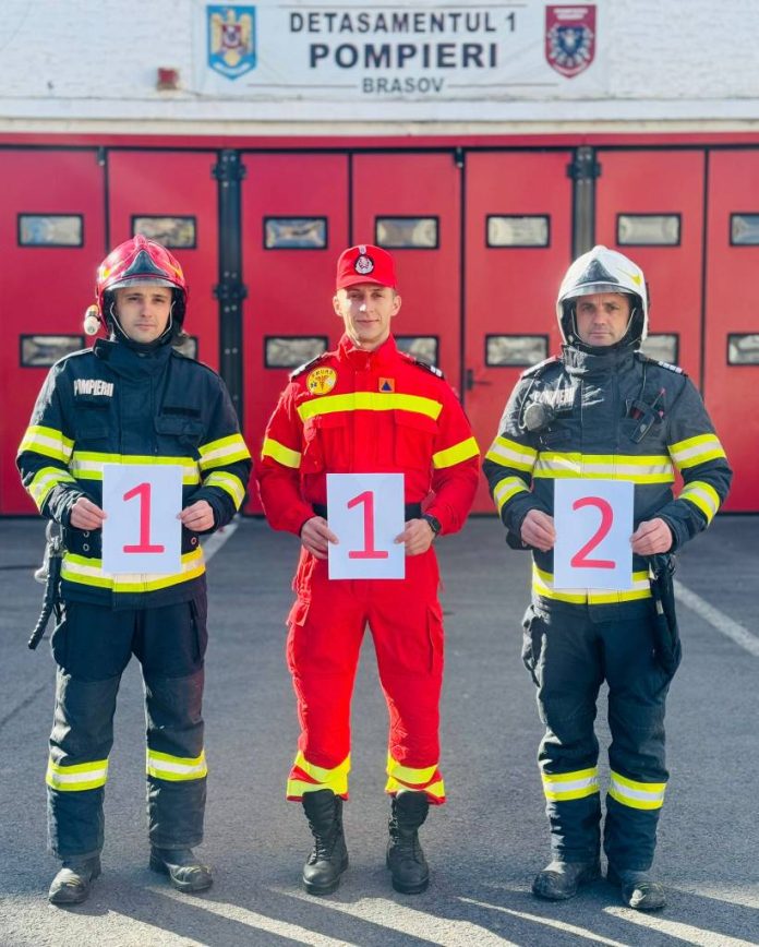 11 februarie, Ziua Europeană a Numărului Unic de Urgență 112. Literele de pe Tâmpa și clădirea primăriei Brașov, în roșu