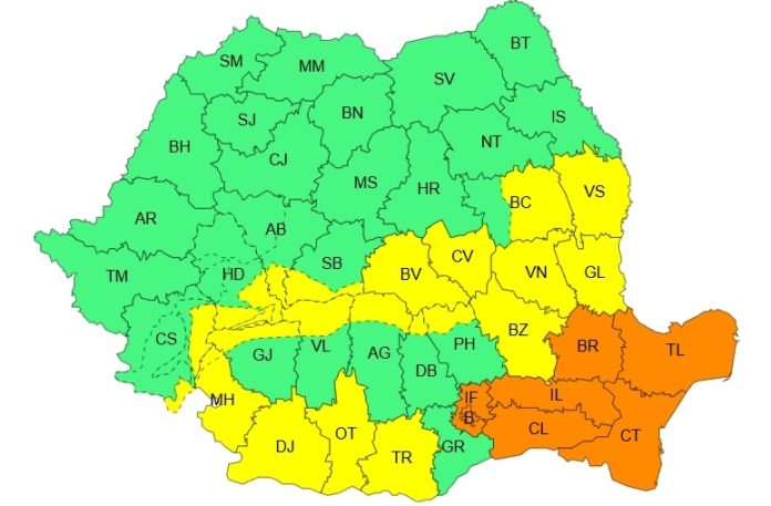 Noi avertizări de vreme rea emise de meteorologi