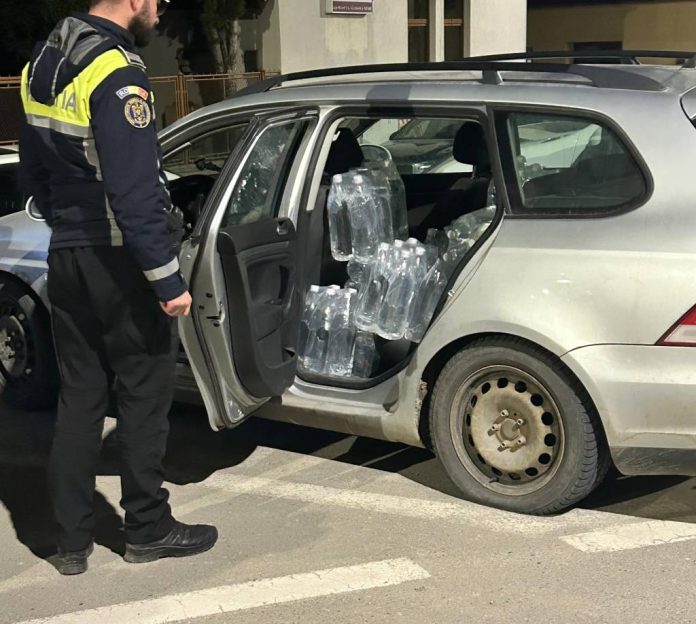 180 de litri de băuturi spirtoase fără acte, descoperiți în urma unui control în trafic