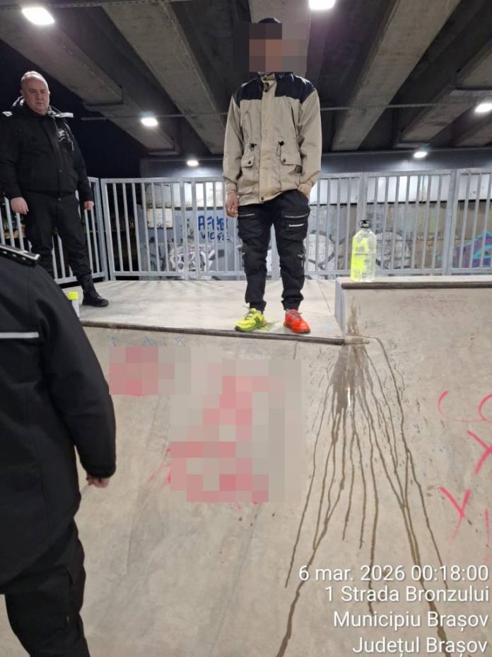 Doi tineri s-au ales cu amenzi după ce au fost prinși desenând mesaje triviale în skatepark-ul de la Fartec