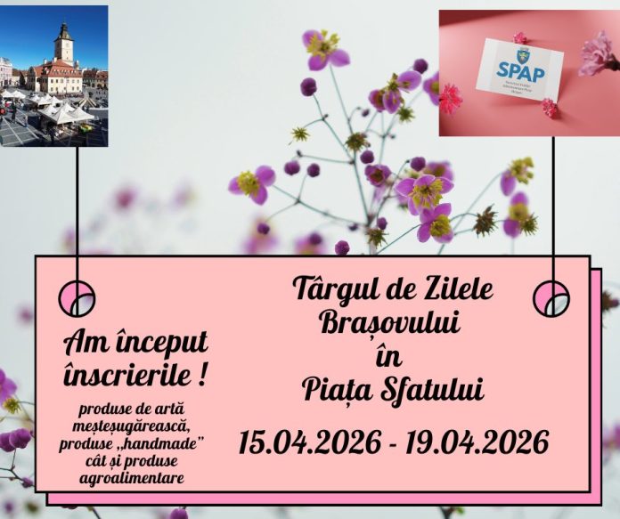 Înscrieri deschise pentru Târgul de Zilele Brașovului 2026: 58 de standuri, disponibile în Piața Sfatului
