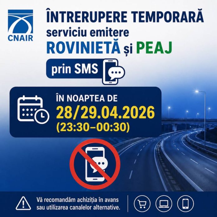 Plata rovinietei și a peajelor prin SMS, indisponibilă temporar