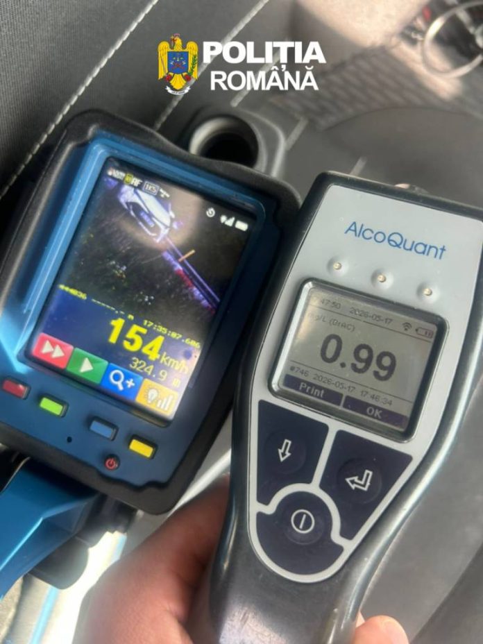 Șoferi băuți, depistați de polițiști în Brașov și Hărman. Bărbat reținut după ce a fost prins conducând cu 154 km/h