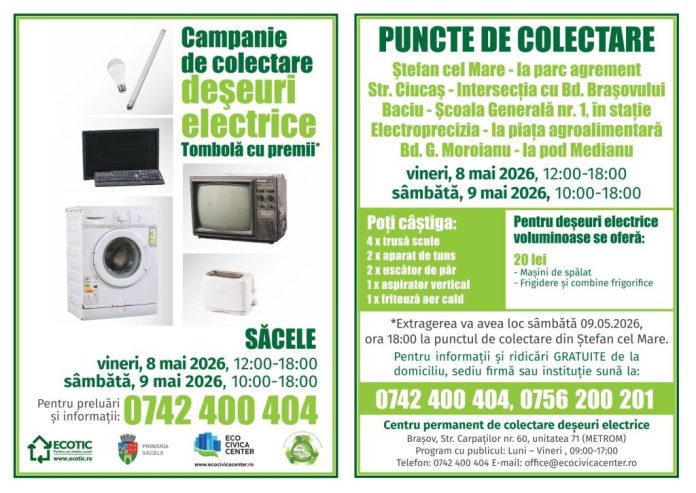 Campanie de colectare a deșeurilor electrice, la Săcele