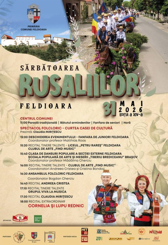 „Sărbătoarea Rusaliilor” revine la Feldioara cu tradiții, paradă și recitaluri folclorice