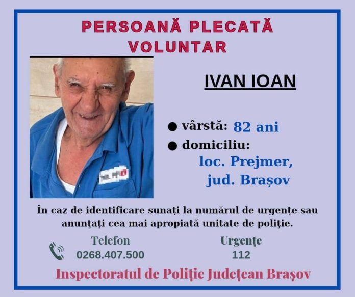 UPDATE. Vârstnicul dispărut din Prejmer a fost găsit