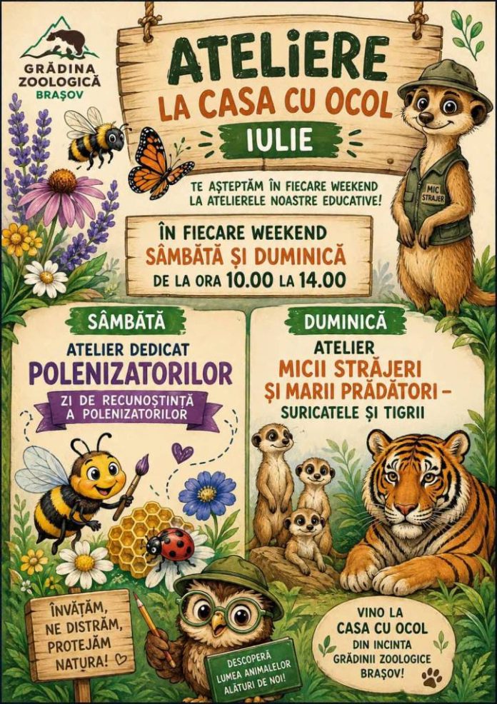 Ateliere educaționale gratuite la Grădina Zoologică Brașov în weekendurile din iulie