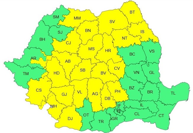 Alertă meteo pentru județul Brașov. Ploi torențiale, vijelii și grindină, anunțate de ANM