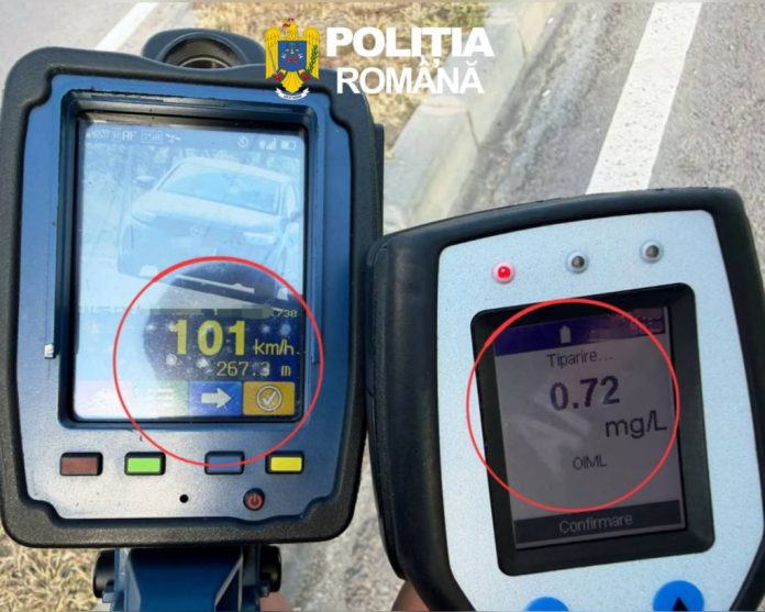 Șofer băut și cu viteză peste limita legală, oprit de polițiști pe Varianta Ocolitoare Brașov