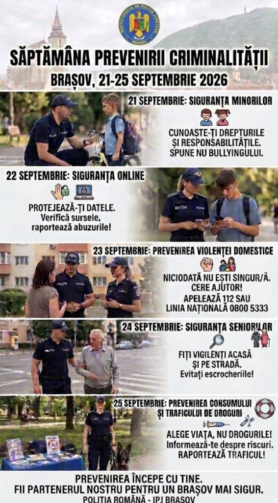 „Săptămâna Prevenirii Criminalității”, în județul Brașov