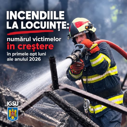 Peste 4.700 de incendii la locuințe în primele opt luni din 2026. Numărul morților și al răniților este în creștere