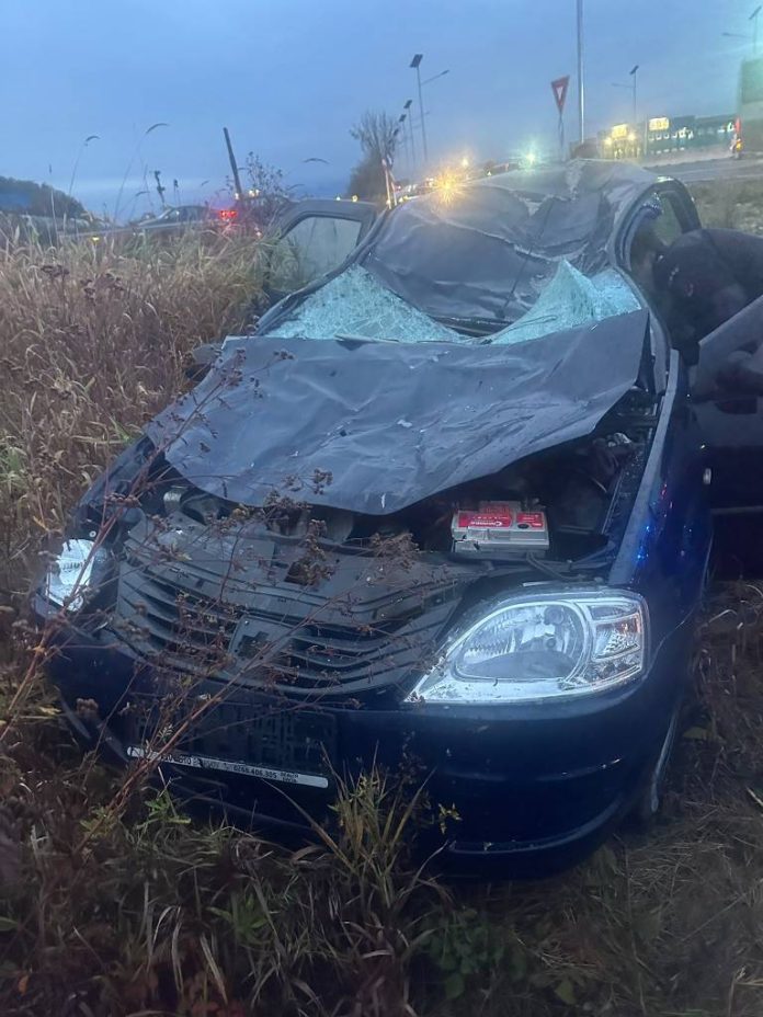 UPDATE. Mașină implicată într-un accident cu doi cai, între Brașov și Cristian. O femeie este în stare gravă
