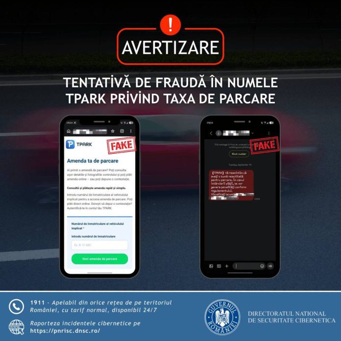 DNSC avertizează: Mesaje SMS frauduloase trimise în numele TPARK. Cum vă puteți proteja