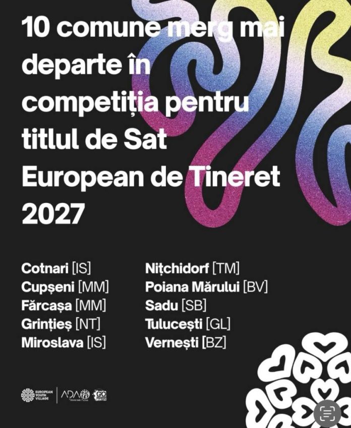 Poiana Mărului, în finala competiției „Sat European de Tineret 2027”
