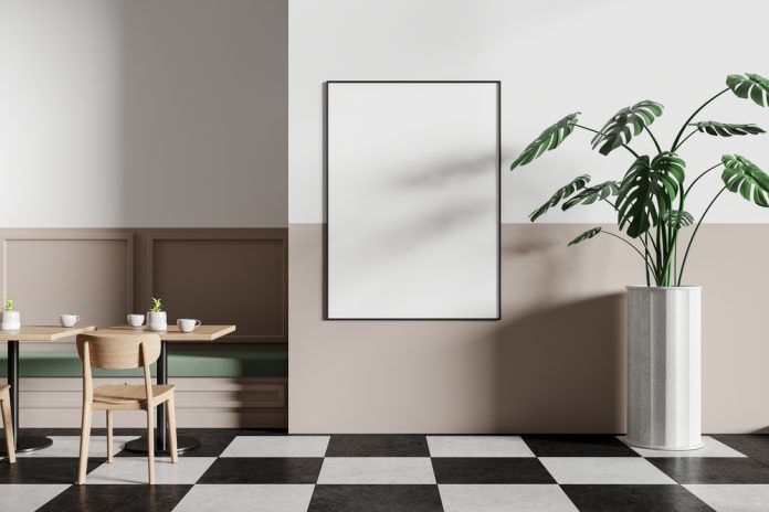rama foto pentru anunturi intr-un restaurant